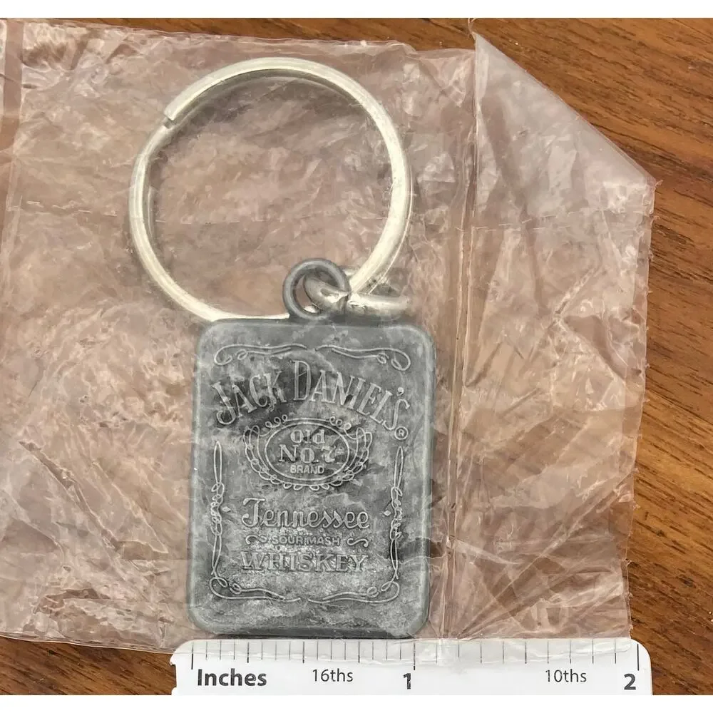 Vintage Jack Daniels Metal Keychain Tenn Whiskey Please Drink Responsibly NIP
